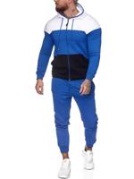 Heren joggingpak blauw - wit - zwart - 1083