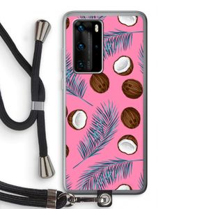 Kokosnoot roze: Huawei P40 Pro Transparant Hoesje met koord