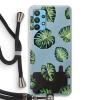 Tropische bladeren: Samsung Galaxy A32 4G Transparant Hoesje met koord