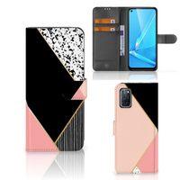 OPPO A72 | OPPO A52 Book Case Zwart Roze Vormen