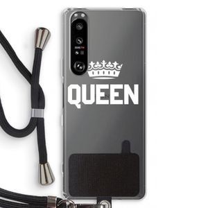 Queen zwart: Sony Xperia 1 III Transparant Hoesje met koord
