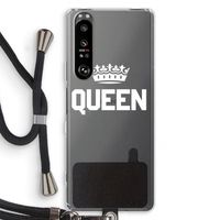 Queen zwart: Sony Xperia 1 III Transparant Hoesje met koord