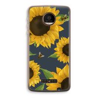 Sunflower and bees: Motorola Moto Z Force Transparant Hoesje