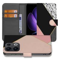 OPPO Reno 13 Pro | Book Case | Zwart Roze Vormen