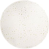 Tafelkleed kerst thema - ivoor wit met gouden sterren - rond -D160 cm - polyester