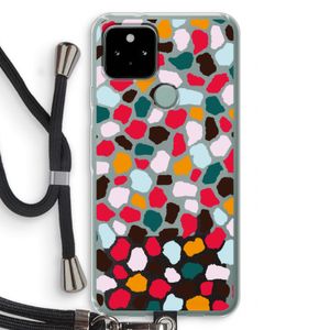 Colored Giraffe: Pixel 5 Transparant Hoesje met koord