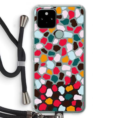Colored Giraffe: Pixel 5 Transparant Hoesje met koord