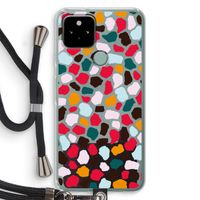 Colored Giraffe: Pixel 5 Transparant Hoesje met koord