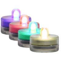 LED waxinelichtjes/theelichtjes voor onder water - set van 2x - meerkleurig LED waxinelichtjes/theelichtjes voor onder water - set van 2x - meerkleurig