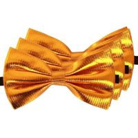 3x Gouden verkleed vlinderstrikken/vlinderdassen 14 cm voor dames/heren   -