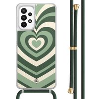 Samsung Galaxy A23 hoesje met koord - Hart swirl groen