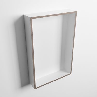 MONDIAZ EASY Nis 44,5x29,5cm in solid surface kleur Smoke | Talc. 1 vak geschikt voor in- of opbouw