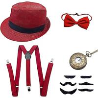 Retro vintage Roaring jaren '20 Jaren 1920 Outfits Panamahoed Accessoireset The Great Gatsby Heer Voor heren Modieus Kerstmis Schoolfeest Festival Meer Accessoires Lightinthebox