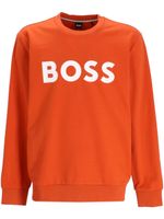 BOSS sweat en coton biologique à logo imprimé - Orange