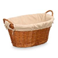 Rieten opberg mand - gevlochten riet - bruin - 54 x 37 x 30 cm - met hengsels