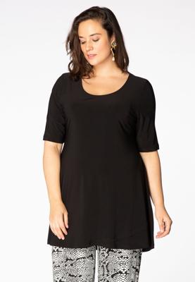Yoek Tuniek strik wide bottom | Zwart | Maat 54/56