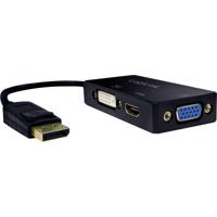 LogiLink CV0109 HDMI Adapter [1x DisplayPort stekker - 1x DVI-bus 24+1-polig, HDMI-bus, VGA-bus] Zwart