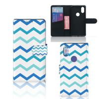 Xiaomi Mi Mix 2s | Telefoon Hoesje | Zigzag Blauw | Portemonnee hoesje