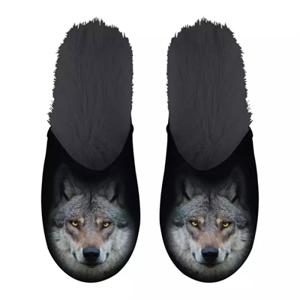 Pantoffel wolf zwart