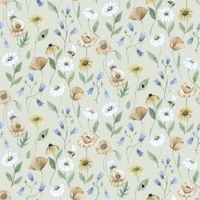 Dutch Wallcoverings Rosenlycka - Flowers Beige - Multi