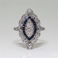 Vrouwen saffier Strass verlovingsring Ringmaat: 10