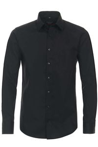 Redmond Modern Fit Overhemd zwart, Effen
