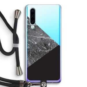 Combinatie marmer: Huawei P30 Transparant Hoesje met koord