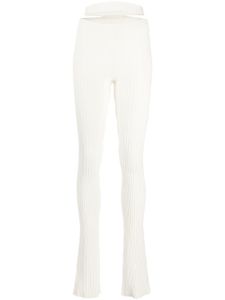 ANDREĀDAMO pantalon à design nervuré - Blanc