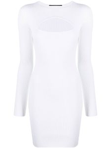 DSQUARED2 robe courte nervurée à découpe - Blanc