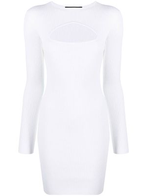 DSQUARED2 robe courte nervurée à découpe - Blanc