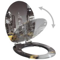 The Living Store Toiletbril New York - MDF - 42.5 x 35.8 cm - Soft-close - Verstelbare scharnieren - thumbnail