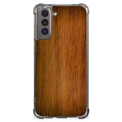 Samsung Galaxy S21 Stevig Telefoonhoesje Donker Hout Samsung Galaxy S21 Stevig Telefoonhoesje Donker Hout