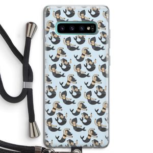 Zeemeermin: Samsung Galaxy S10 Plus Transparant Hoesje met koord