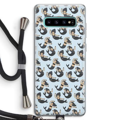 Zeemeermin: Samsung Galaxy S10 Plus Transparant Hoesje met koord