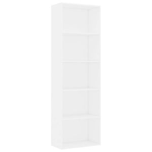 The Living Store Boekenkast - Wit - 60 x 30 x 189 cm - Hoogwaardig bewerkt hout