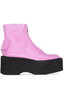 Natasha Zinko bottines zippées à plateforme 80 - Rose