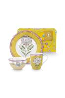 Pip Studio Set/3 Ontbijtset Lily&Lotus Geel