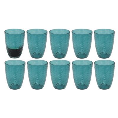 Drinkglas Estiva - 10x - blauw transparant - onbreekbaar kunststof - 380 ml
