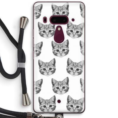 Kitten: HTC U12+ Transparant Hoesje met koord