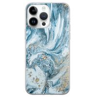 iPhone 14 Pro Max siliconen hoesje - Marble sea