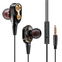 QKZ CK8 HiFi in-ear vier-eenheid sport muziek koptelefoon (zwart)