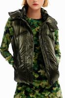 Iriserende gewatteerde bodywarmer - GREEN - L - thumbnail