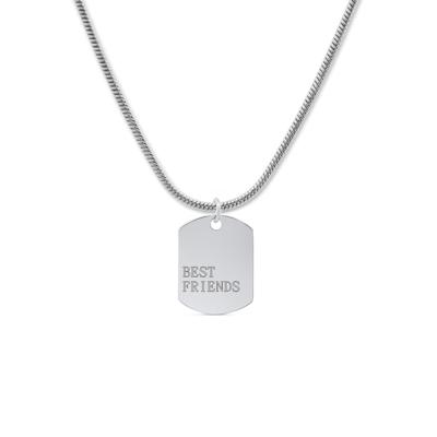 Kindercollectie dog tag ketting eigen tekst – Stainless steel - Zilver