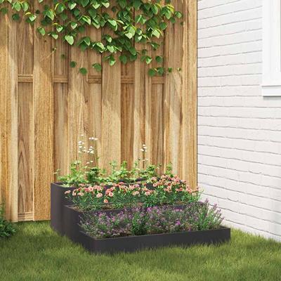 Tuin Bloempot Zwart 90 x 90 x 35 cm Staal