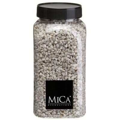 Mica Decorations decoratie stenen/granulaat - 650ml - lichtgrijs - hobby steentjes