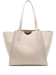 Zadig&Voltaire sac cabas en cuir à plaque logo - Blanc