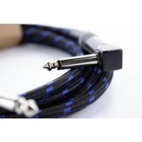 Cordial 14782 Jackplug Instrumenten Aansluitkabel [1x Jackplug male 6,3 mm (mono) - 1x Jackplug male 6,3 mm (mono)] 7.50 m Zwart, Blauw Textielmantel