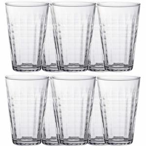 Duralex Longdrinkglazen Prisme - 24x stuks - glas - 330 ml - transparant - Koffie/thee glazen