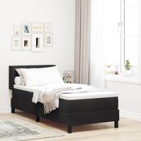 Boxspringbed met Matras Zwart 100x200 cm Fluweel Zwart