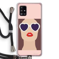 Red lips: Samsung Galaxy A51 5G Transparant Hoesje met koord - thumbnail